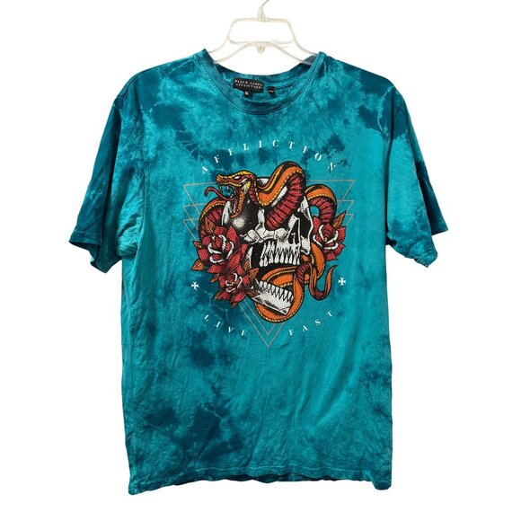 Black Label Affliction t-shirts size XL short sleeve turquoise women tee. - Picture 3 of 12